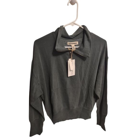 Madewell Rivet and Thread Green Hoodie Sweatshirt Large Oversized Preppy Casual - Picture 3 of 8